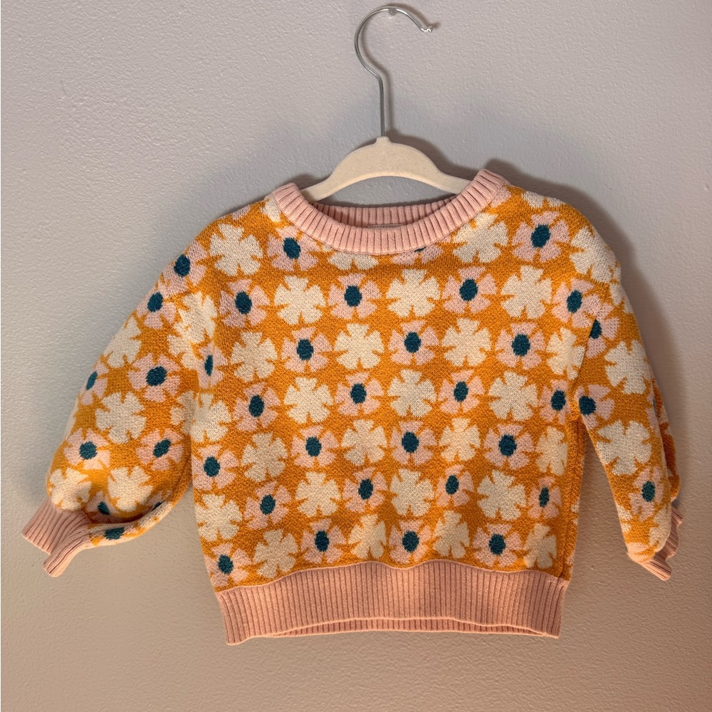 Hanna Andersson Pink and Blue Knit Sweater